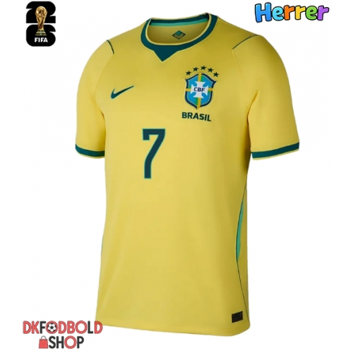 Brasilien Vinicius Junior #7 Hjemmebanetrøje VM 2026 Kort ærmer